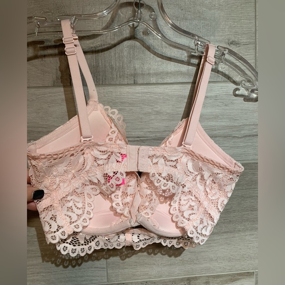 La Senza Beyond Sexy Ultimate Plunge Bra 32 DD- pink lace - Picture 5 of 6